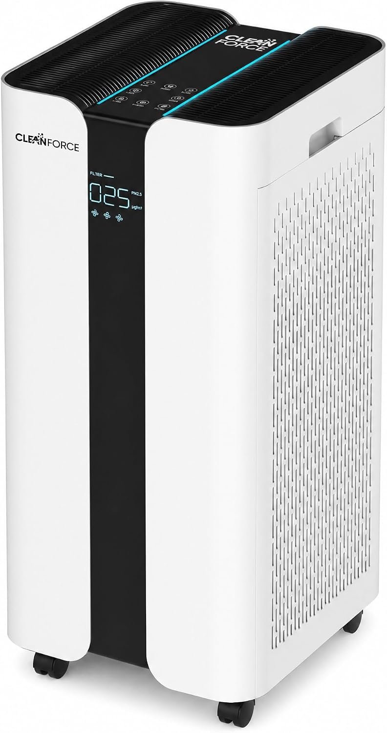 CleanForce Extra large Air Purifier for home large room, covers 3000 ft², H13 True HEPA Filter, Filters 99.97% Dust, Smoke, Odor, Pollen, VOCs, for home, office, classroom | MEGA1000 New Edition